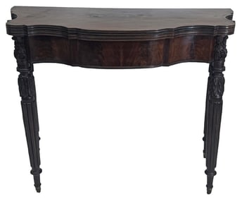 SALEM, MA CARD TABLE ATTRIB. TO SAMUEL MCINTIRE SOLID MAHOGANY TOP & ORIGINAL SURFACE 30" X 38" X 17