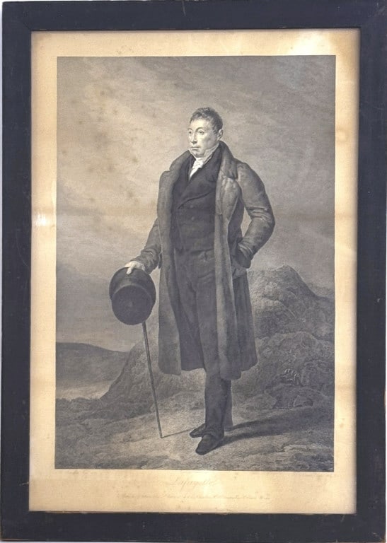 STEEL ENGRAVING OF "LAFAYETTE" AFTER A. SCHEFFER, 1822, BY LEROUX, 1824   26 1/2" X 18 1/2" (1 of 6)