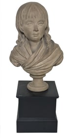 TERRA COTTA BUST OF LOUIS XVII, THE SON OF LOUIS XVI & MARIE ANTOINETTE AFTER JEAN BAPTISTE HOUDON