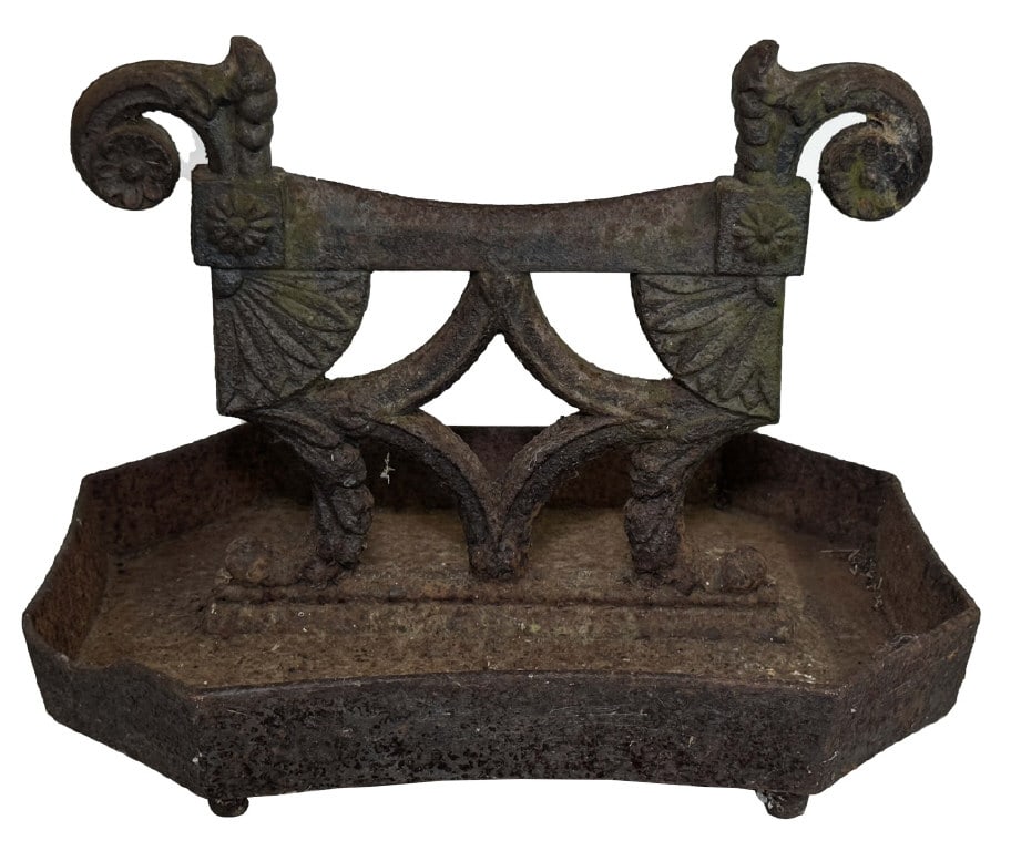 NEO CLASSICAL CAST IRON BOOT SCRAPER 10 1/2" X 15" X 11": NEO CLASSICAL CAST IRON BOOT SCRAPER 10 1/2" X 15" X 11"