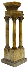 EARLY 19THC. GRAND TOUR SOUVENIR OF THE TEMPLE OF VESPASIAN RUINS, CARVED STONE  14 3/4" X 5"
