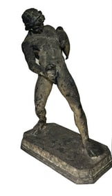 BRONZE FIGURE AFTER THE ANTIQUE GRAND TOUR SATYR 22" X 15" X 8 1/2"