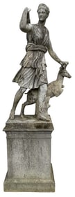 EARLY 19THC. MARBLE OF DIANA OF VERSAILLES AKA ATREMIS GODDESS OF THE HUNT, THE ORIGINAL IN THE