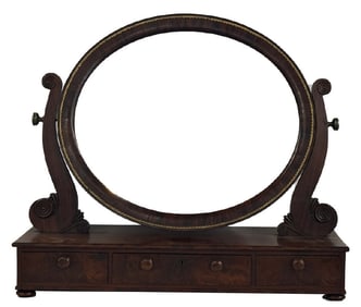 ORMOLU TRIMMED DRESSING MIRROR WITH BEVELED GLASS 30 1/2" X 35" X 12 1/2"