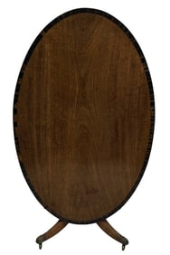 OVAL TOP TILTING REGENCY BREAKFAST TABLE W/ HAREWOOD BANDING 27 1/2" X 57" X 36 1/2'