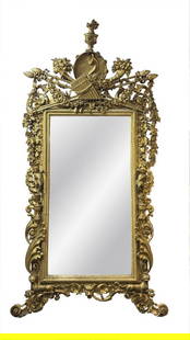 SENSATIONAL LOUIS XVI PIER MIRROR, WITH ASPINWALL FAMILY PROVENANCE  99" X 55": SENSATIONAL LOUIS XVI PIER MIRROR, WITH ASPINWALL FAMILY PROVENANCE 99" X 55"