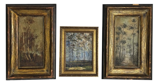 3 OIL / BOARD TREE STUDIES, UNSIGNED