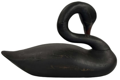 BLACK SWAN DECOY SGND R J CONNOLLY 26" X 16"