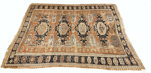 SOUMAC WEAVE ORIENTAL CARPET , SOME LOW AREAS 107" X 85"