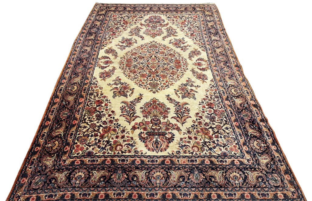 PALACE SIZE IVORY FIELD ORIENTAL CARPET WITH MEDALLION 17' 8" X 10' 4" (1 of 6)