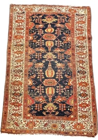 SEMI ANTIQUE CAUCASIAN AREA RUG 74" X 47"