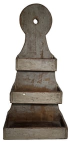THREE TIERED WALL BOX IN GREY PAINT 25" X 12" X 7"