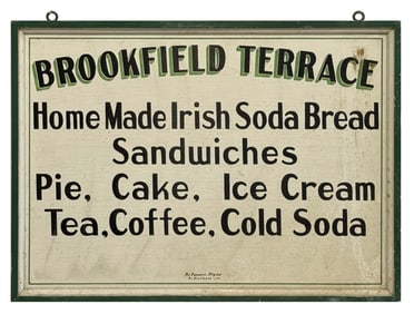 DOUBLE SIDED "BROOKFIELD TERRACE" STORE SIGN 31 1/2" X 43 1/2"
