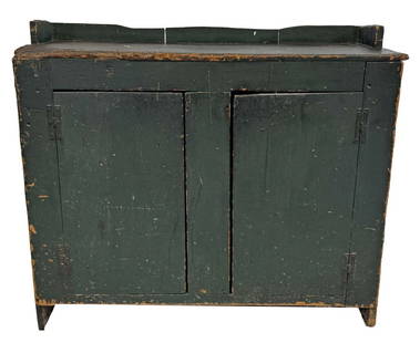 18THC. CUPBOARD BASE WITH ORIGINAL "H" HINGES 36" X 46" X 19": 18THC. CUPBOARD BASE WITH ORIGINAL "H" HINGES 36" X 46" X 19"