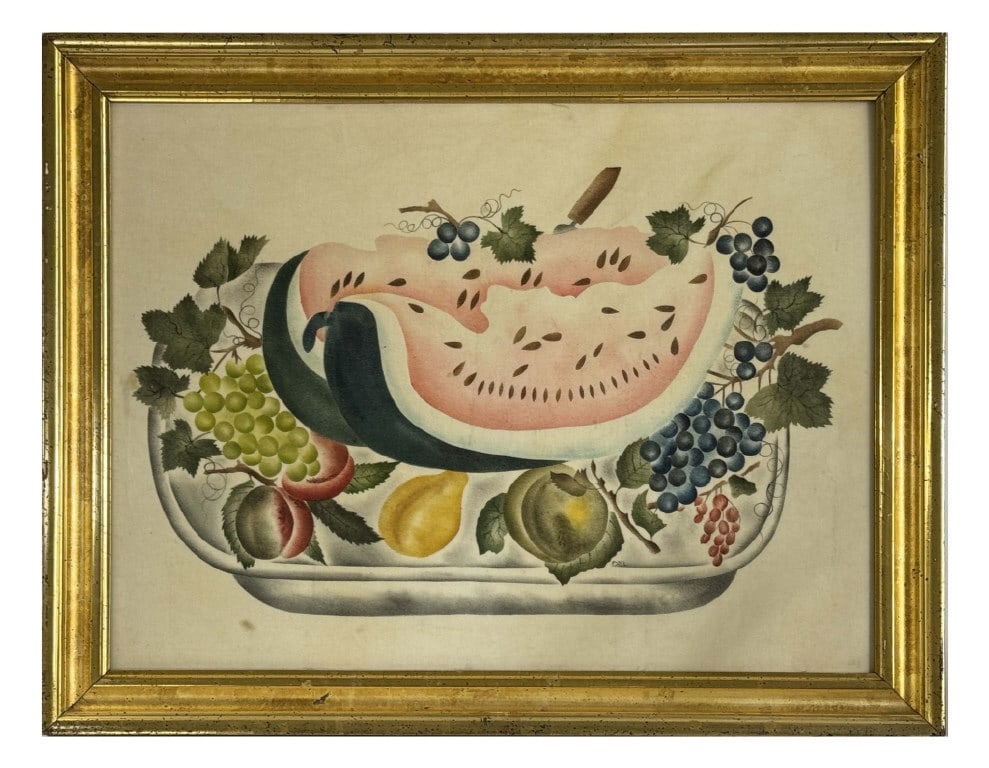 20THC. THEORUM ON VELVET IN LEMON GOLD FRAME 18" X 24": 20THC. THEORUM ON VELVET IN LEMON GOLD FRAME 18" X 24"