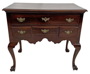 PA MAHOGANY LOWBOY / DRESSING TABLE WITH TRIFID FEET 30 1/2" X 31" X 18": PA MAHOGANY LOWBOY / DRESSING TABLE WITH TRIFID FEET 30 1/2" X 31" X 18"