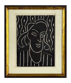 HENRI MATISSE LINOCUT , 1938 12" X 9" SITE SIZE