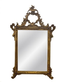 GILDED MIRROR WITH ORIGINAL GLASS 43 1/2 X 25 1/2"