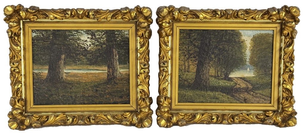 PR OF OIL/ CANVAS LANDSCAPES IN MATCHING FRAMES SIGNED J LUPELLA ??? 8" X 10" EACH (1 of 8)