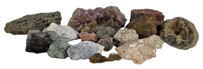 MINERAL SPECIMEN COLLECTION INC. PIRITE,  GEODES, PETRIFIED WOOD, ETC.