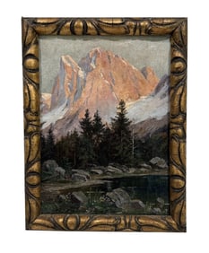 OIL / PANEL "WESTERN LANDSCAPE" 9" X 6 1/2"