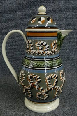 Don Carpentier Mochaware Coffee Pot, 10 3/4" Tall: Don Carpentier Mochaware Coffee Pot, 10 3/4" Tall