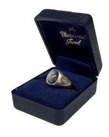 STAR SAPPHIRE IN 14KT WHITE GOLD RING W/ DIAMOND ACCENT STONES, 6 1/2 RING SIZE  9.6 DWT