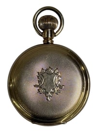 C.1908 14KT GOLD WALTHAM POCKET WATCH, WORKING ORDER, 2" DIAM  82.2 DWT WITH WORKS