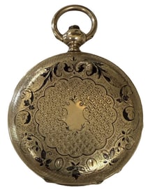 VINTAGE JACQUES ROULET LOCLE POCKET WATCH 1 3/4" DIAM  32.8 DWT WITH WORKS