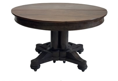 BRIGGS PATENT EXTENSION DINING TABLE WITH LEAVES, BOSTON 29" X 48" X 132"  CLOSED 48"