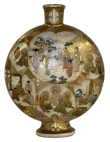 SATSUMA MOON VASE 7 1/2" TALL