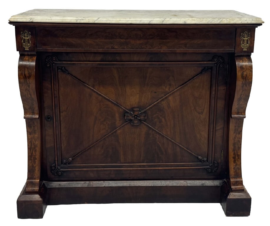 FINE MARBLE TOP CABINET WITH DRAWER 36 1/4" X 41 1/2" X 19" (1 of 8)