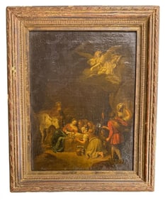 OIL/ CANVAS, OLD MASTER "ADORATION OF THE MAGI" 17" X 13 1/4"