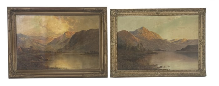 O/C 2- SCOTTISH LOCHS BY ALFRED BREANSKI, SR. (1852- 1928)  20" X 30 1/4"