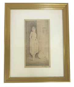 ENGRAVING BY LOUIS DOLICE,1924 MODEL IN THE STUDIO PLATE SIZE 9" X 4 5/8" OVERALL  INC. FRAME15 1/2"
