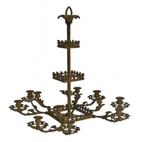 12 CANDLE BRONZE CHANDELIER 24" x 29"