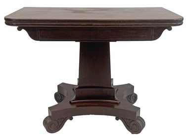 BOSTON C.1815 ISAAC VOSE CARD TABLE CLASSICAL FORM SOLID TOP 36 1/4" WIDE X 28 1/2" TALL X 18" DEEP