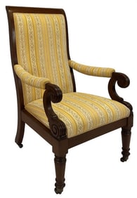 C. 1835 BOSTON ARM CHAIR  44" X 23 3/4" X 26"