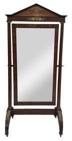EXCEPTIONAL CHEVAL MIRROR WITH ORIGINAL ORMOLU 82 1/2" X 38 3/4" X 24"