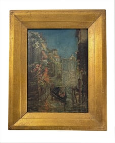 GRAND TOUR OIL / BOARD "VENICE IN THE EVENING" 8" X 5 7/8"