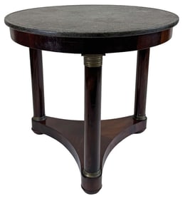 19THC. MARBLE TOP  CENTER TABLE 30" X 32 1/4" DIAM