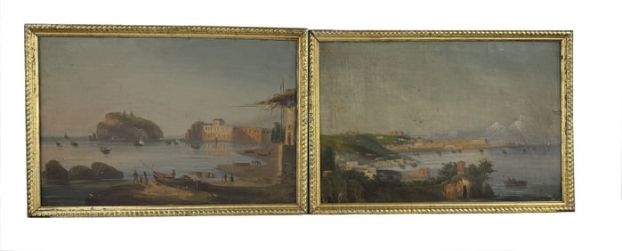 PR OF GRAND TOUR ITALIAN CITY SCAPES, O/C IN RIPPLED GILTWOOD FRAMES 21 3/4" X 31"