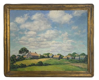 OIL/ MASONITE LOUIS W. BURRELL "LITTLE FALLS, SEPT SKY"   24" X 30"