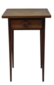 SHAKER TRAY TOP ONE DRAWER TAPERED LEG STAND 28" X 18" X 18"