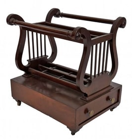 LYRE SHAPED ONE DRAWER CANTERBURY 19" X 13 1/2" X 18"
