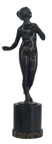 ALFRED PHILIPPE ROLL,BRONZE, STANDING FEMALE, NUDE ( 1846 - 1919)  16 1/4" TALL