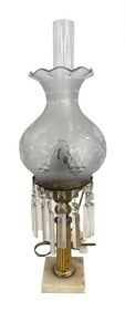 SIGNED CORNELIUS PHILADELPHIA COLUMNAR ASTRAL LAMP 23" TALL W/O CHIMNEY APPROX. 9" WIDE