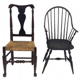 CONTINUOUS ARM WINDSOR & DUCK FOOT CHAIR WINDSOR 39" & DUCK FOOT 40" TALL