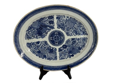 BLUE FITZHUGH PLATTER 16 1/4" DIAM