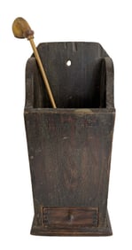 ONE DRAWER WALL BOX FOR CANDLES / PIPES WITH ONE DRAWER & PIPE 16" X 7" X 5"